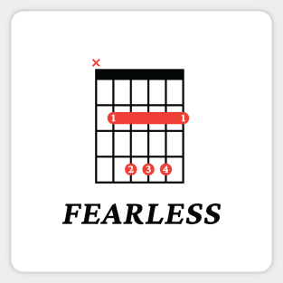 B Fearless B Guitar Chord Tab Light Theme Sticker